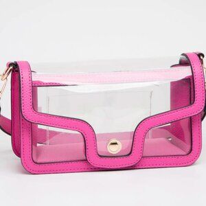 NWT PINK Stadium Approved Clear Crossbody Shoulder Bag Gameday & Concert purse